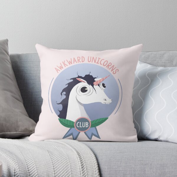 Awkward Unicorns Club Throw Pillow
