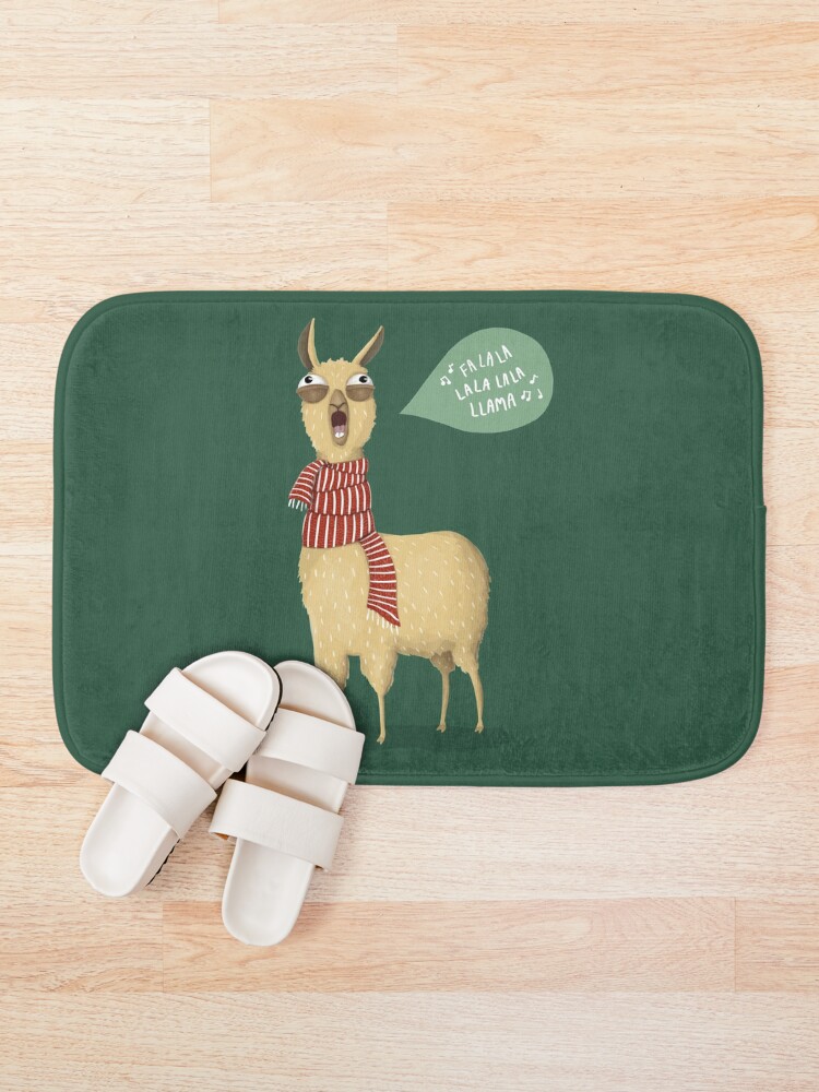 Alternate view of Christmas holiday Llama Bath Mat