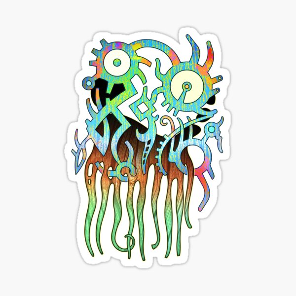 Impossible drawing of gloomy beard Sticker