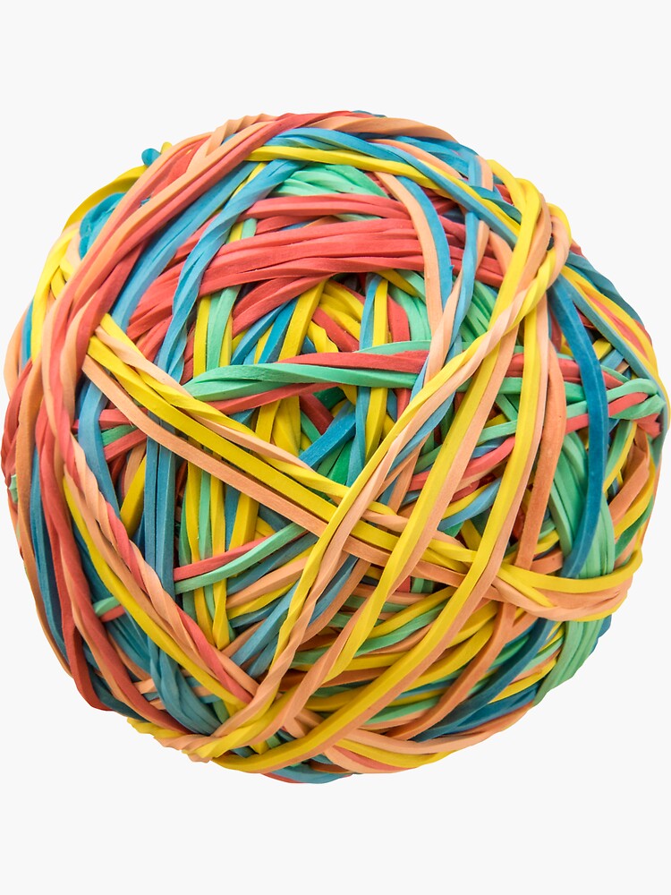 "Rubber Band Ball" Sticker by mrdoomits Redbubble