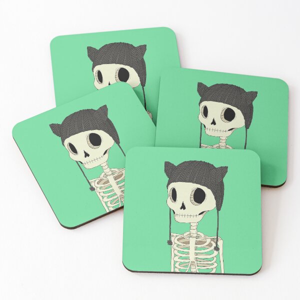 Item preview, Skeleton with cat hat designed and sold by agrapedesign.