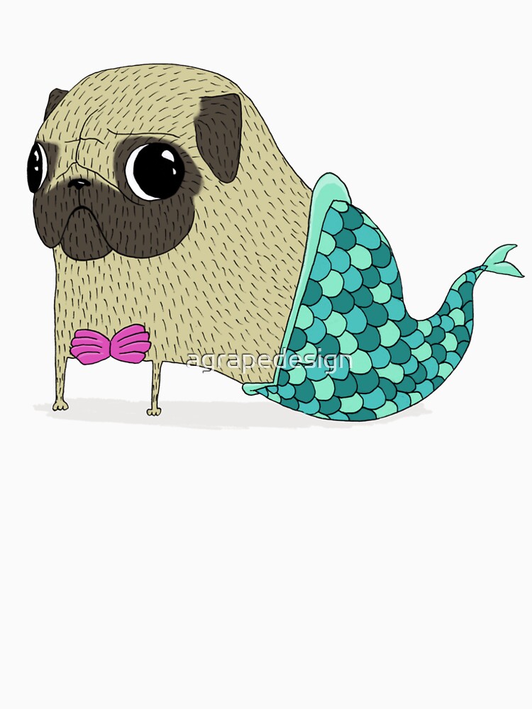 Thumbnail 6 of 6, Premium Scoop T-Shirt, Mermaid pug designed and sold by agrapedesign.