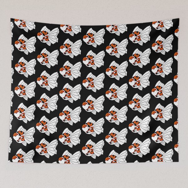 Item preview, Oranda Goldfish tri Color in black background designed and sold by Nosnah.