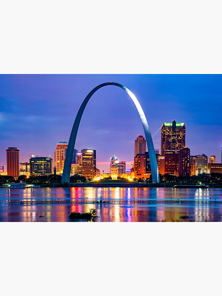 St Louis Wall Art of Gateway Arch Downtown Skyline at Night 