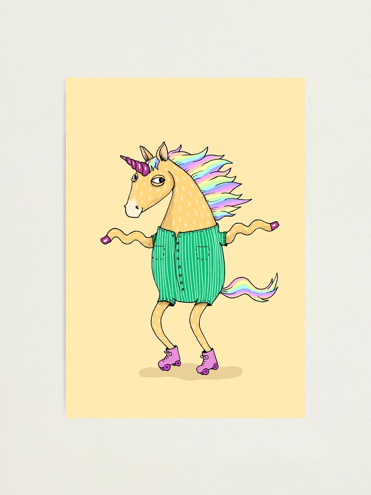 Impression photo ''Patin à roulettes pastel Licorne' : autre vue