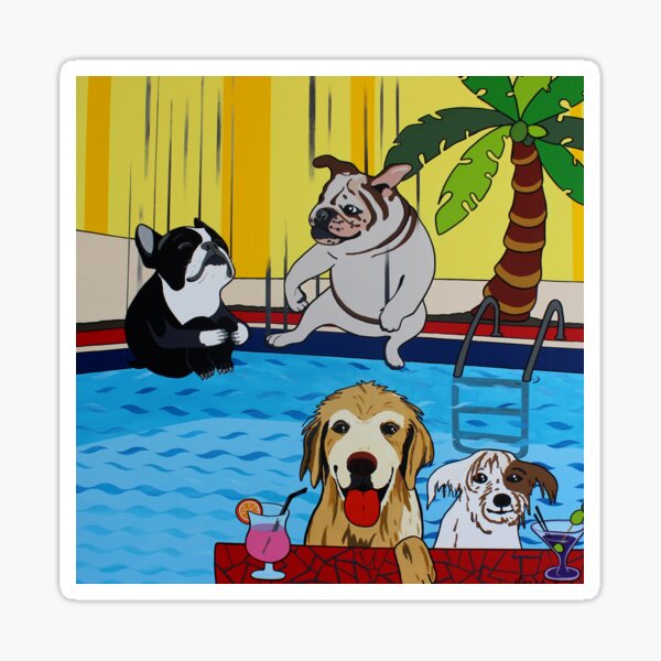 Item preview, playing in the pool with friends designed and sold by Mirjam Griffioen.
