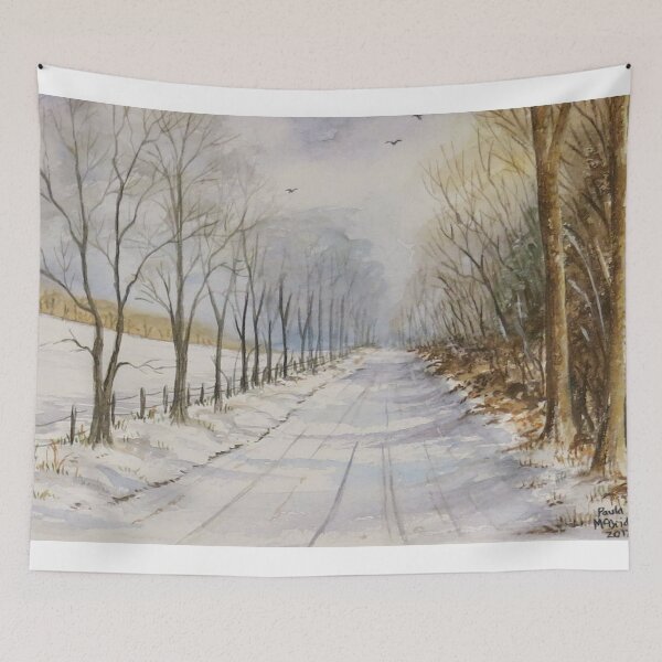 Item preview, Snowy Lane watercolour by Paula McBride designed and sold by TTWG.