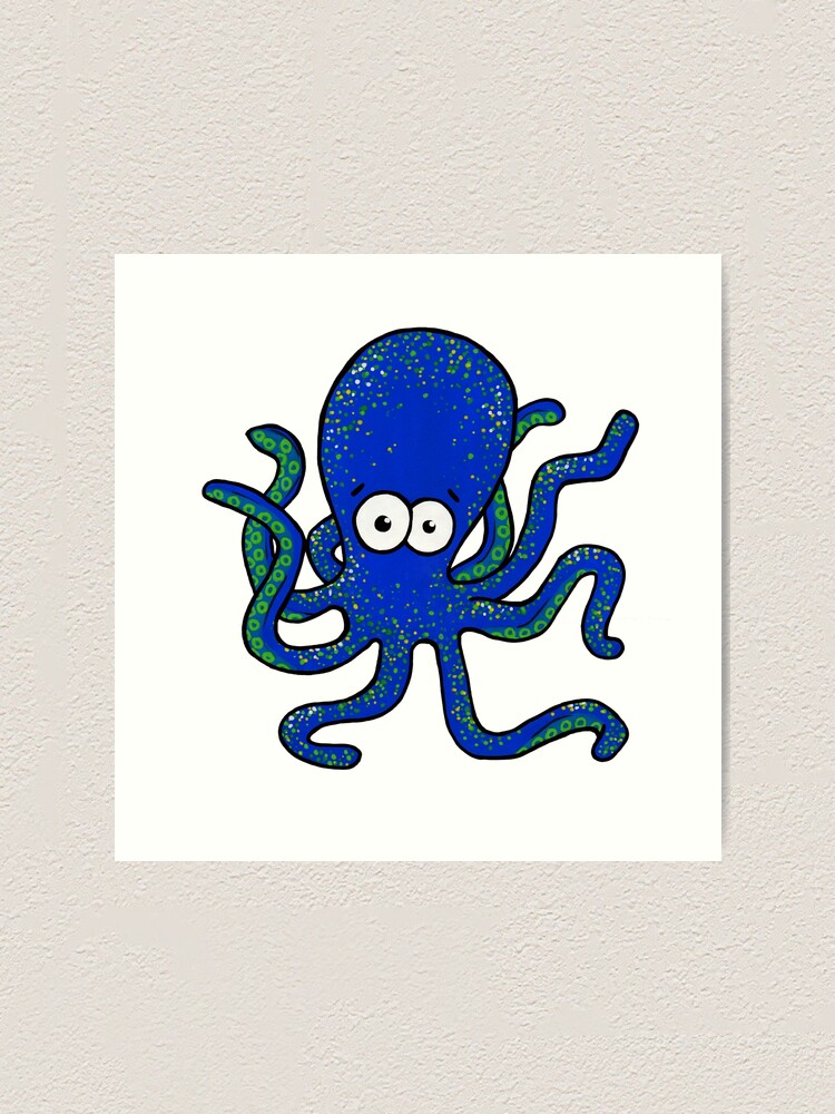 Alternate view of Squiggles the Octopus Art Print