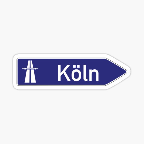 Köln köln autobahn zeichen Sticker