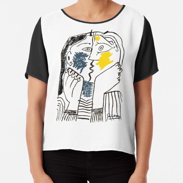 Pablo Picasso The Kiss 1979 Reproduktion von Kunstwerken für T-Shirt, gerahmte Drucke Chiffon Top