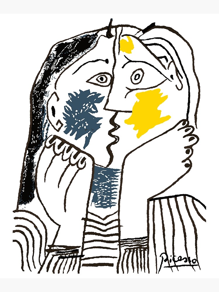 Pablo Picasso The Kiss 1979 Artwork Reproduction For T Shirt, Framed Prints by clothorama