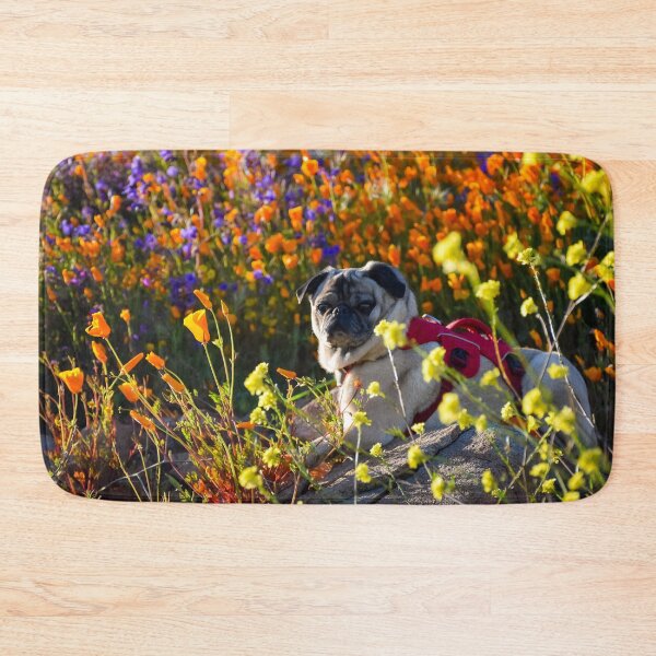 Item preview, Relaxing Pug Enjoys the Super Bloom designed and sold by pugventurephoto.