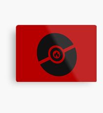 Pokemon Pokeball Fire Metal Print