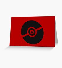 Pokemon Pokeball Fire Greeting Card