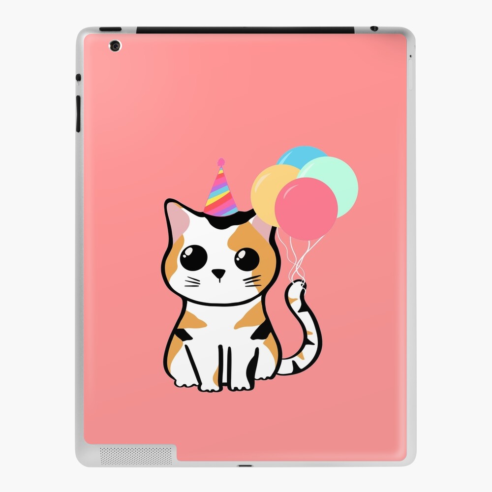 Coque Et Skin Adhesive Ipad Anniversaire De Chat Joyeux Purthday Par Jtbeginning X Redbubble