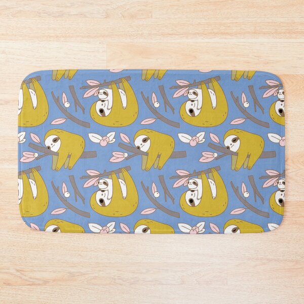 Item preview, Sloth Pattern in Blue designed and sold by Miri-Noristudio.