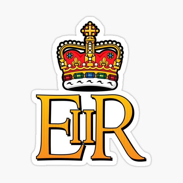 Die königliche Chiffre von Königin Elizabeth II Sticker