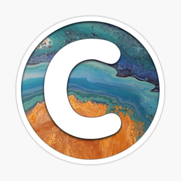 Ocean Letter C Sticker
