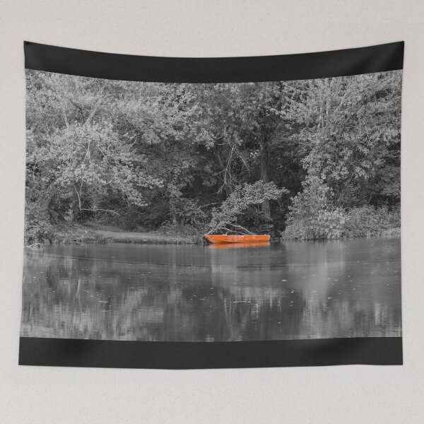 Item preview, Orange Boat Waterscape Select Color designed and sold by mljdwhite.