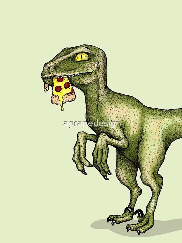Raptor eating pizza by agrapedesign