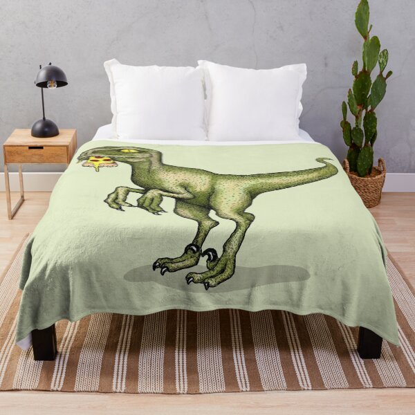 Item preview, Raptor dinosaur eating pizza slice designed and sold by agrapedesign.