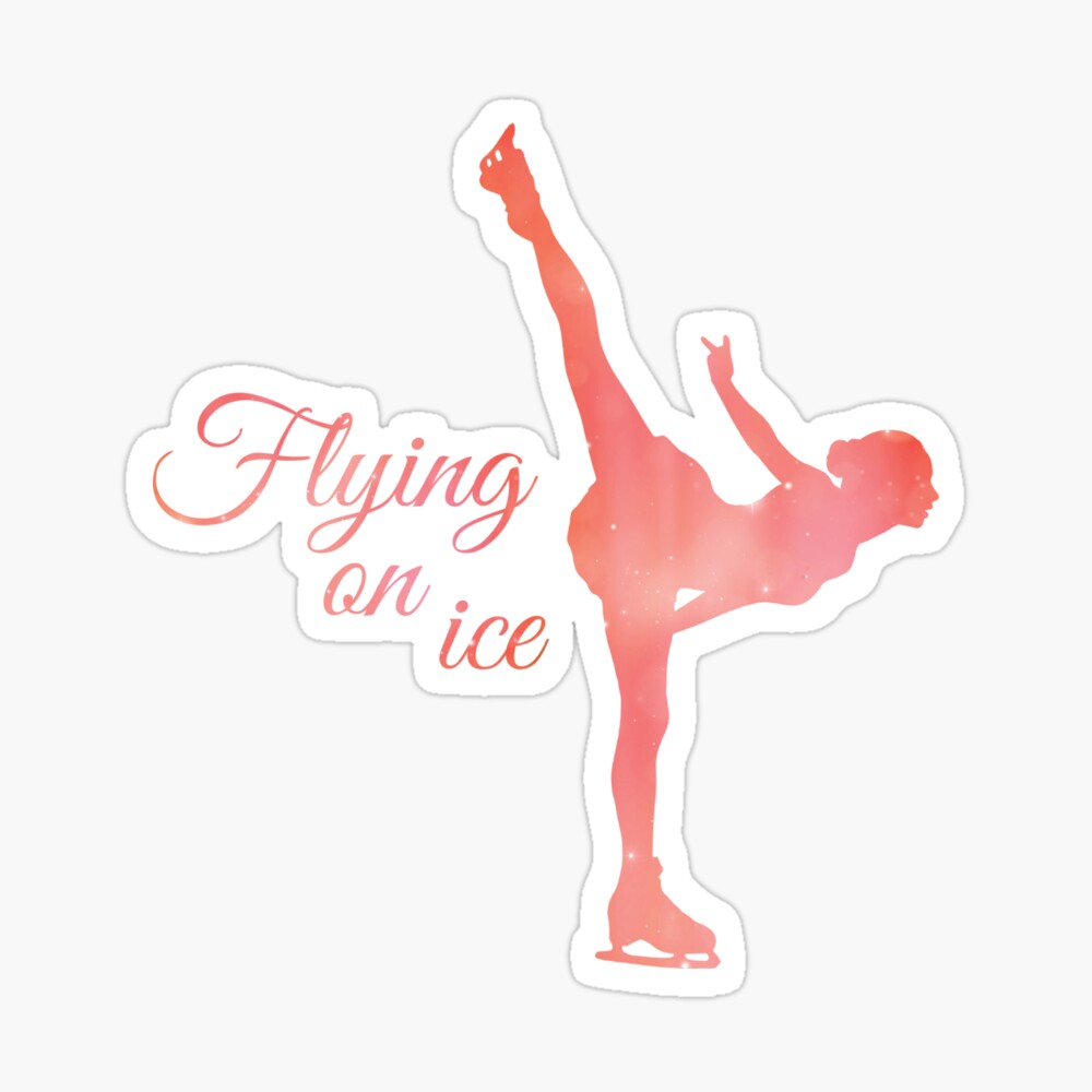 Figure skating - Ice skating girl - pink arabesque pose - ice