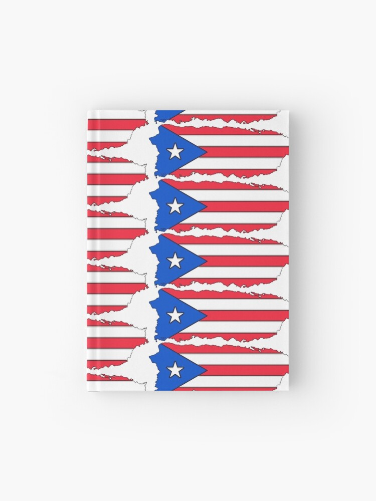 Puerto Rico Map With Puerto Rican Flag Hardcover Journal By Havocgirl Redbubble