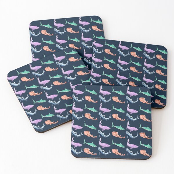 Item preview, Shark and Ray Pattern: Greenland, Dusky, Bonnethead, Torpedo designed and sold by Bridget Vincent.