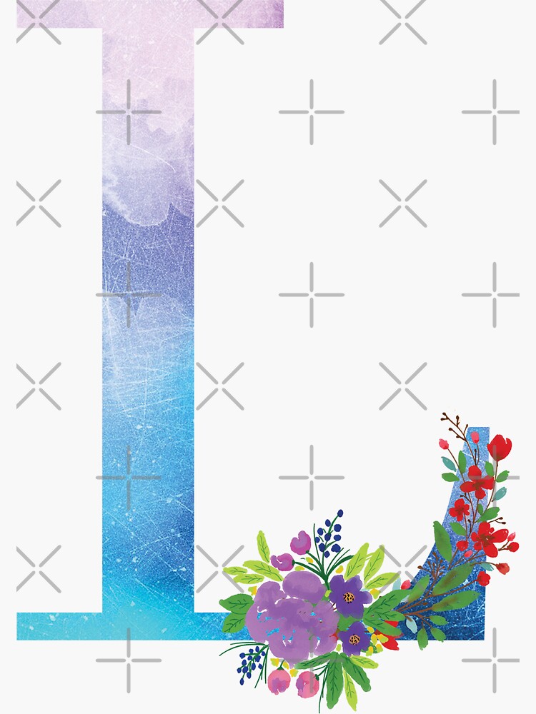 Watercolor Floral Monogram Letter L by tribbledesign