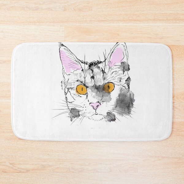Item preview, Watercolour effect painted cat designed and sold by qlobba.