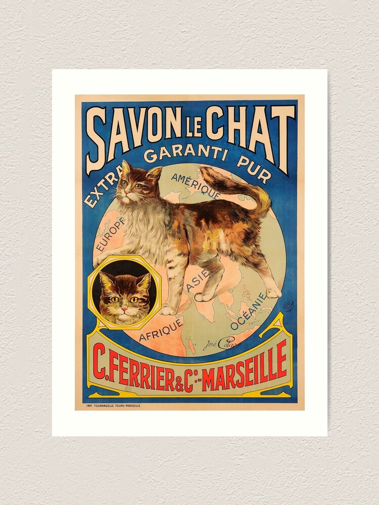 Savon Le Chat The Cat Brand French Soap Art Print By Glimmersmith Redbubble