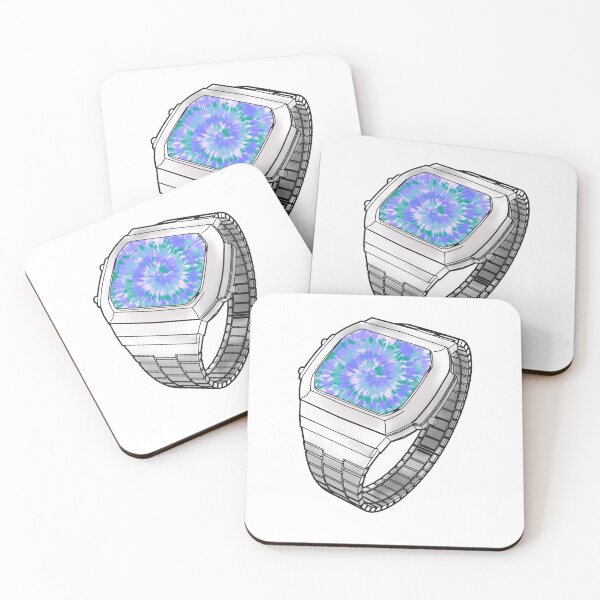 Item preview, Blue, Purple, Green Tie Dye Psychedelic Retro Casio Watch designed and sold by TheTarotShop.
