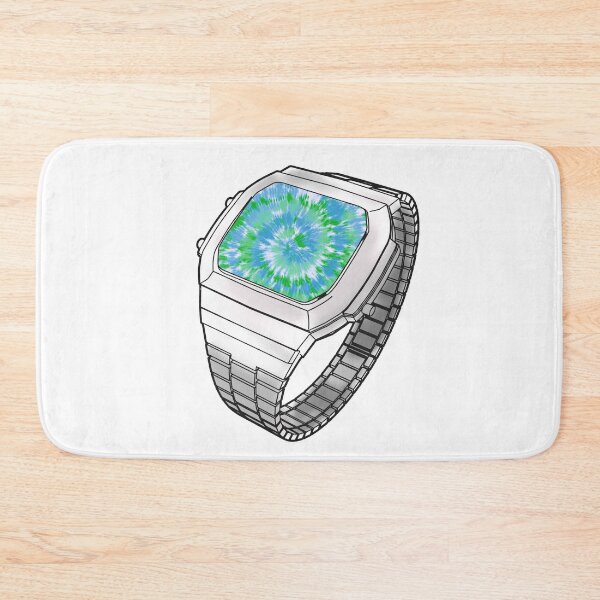 Item preview, Blue, Green and White Tie Dye Psychedelic Retro Casio Watch designed and sold by TheTarotShop.