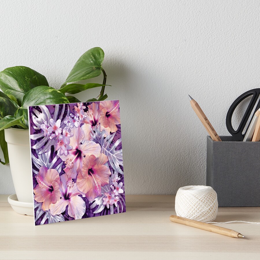Violet Vintage Tropical Art Board Print