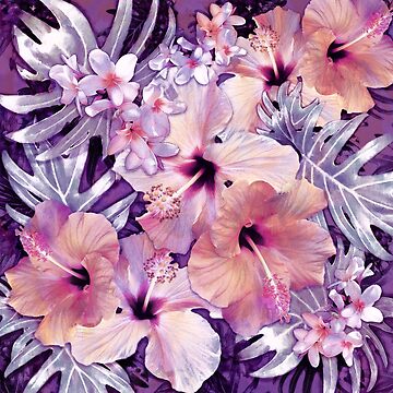 Artwork thumbnail, Violet Vintage Tropical by Nina May Designs