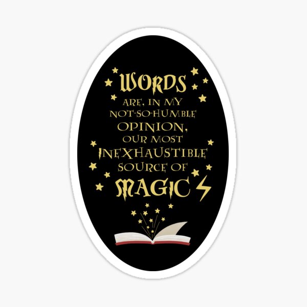Deathly Hallows Quote (black) Sticker