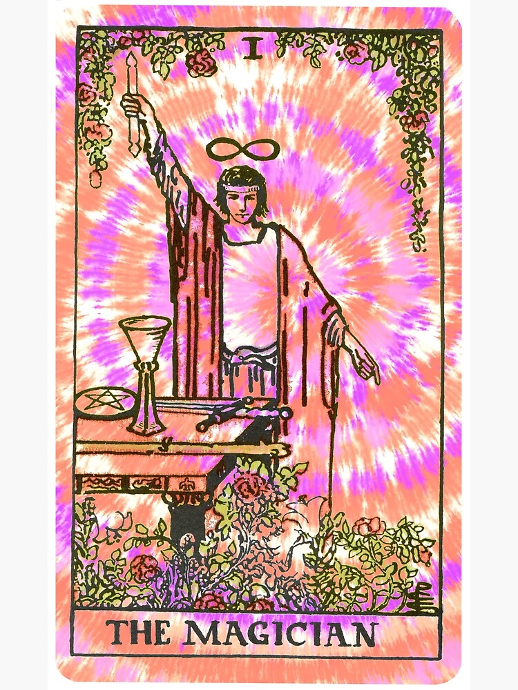 Tie Dye Psychedelic Tarot Rider Waite Smith Magician Card Poster for Sale  by TheTarotShop