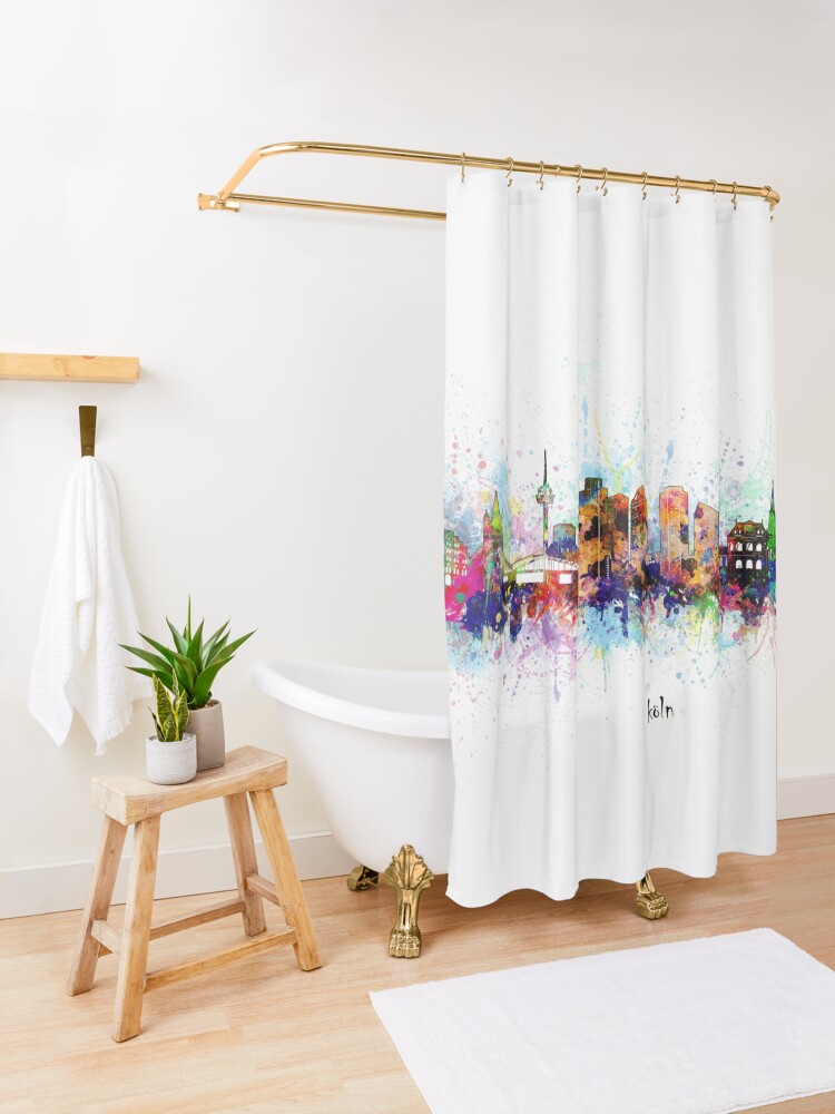 Alternate view of cologne skyline Shower Curtain