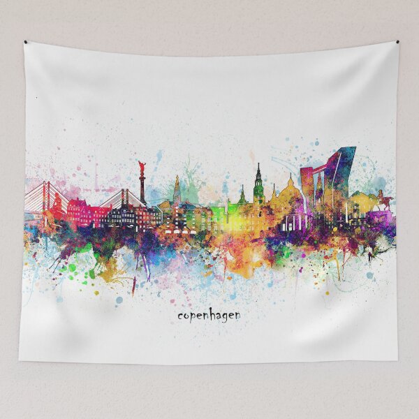 Aperçu de l'œuvre Skyline de Copenhague créée et vendue par BekimART.