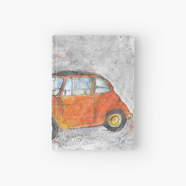 Fiat 500 orange Carnet cartonné