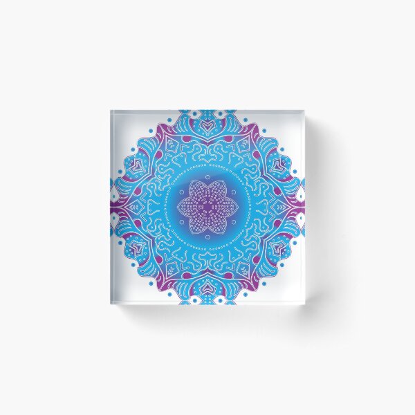 Neon Mandala Acrylic Block
