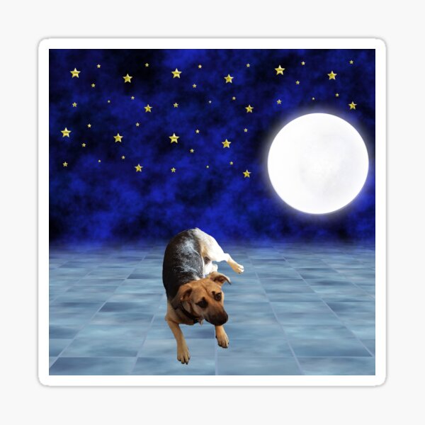 Der Hund im Mond Sticker