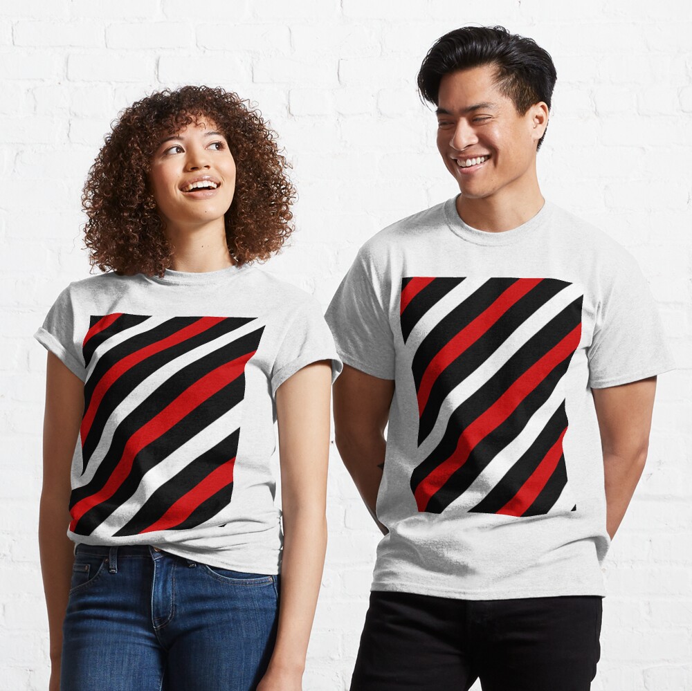 Camiseta para niños for Sale con la obra «RAYAS NEGRAS Y BLANCAS Y ROJAS  PARA INTERESANTES DECORACIÓN INTERIOR Y TENDENCIAS ESTILO DE ROPA» de  ozcushionstoo