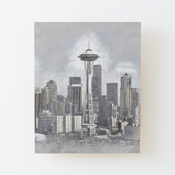 Seattle Wood Mounted Print