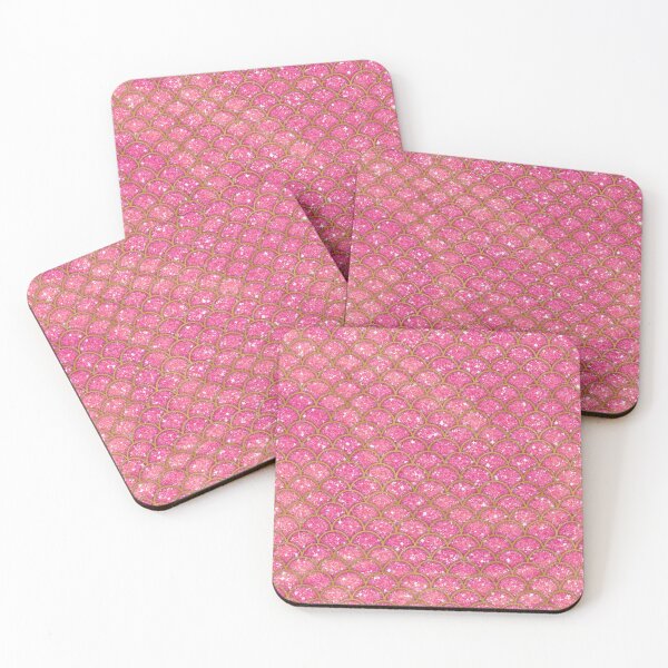 Item preview, Pink and Gold Glitter Mermaid Scales designed and sold by TheHobbyGirl.