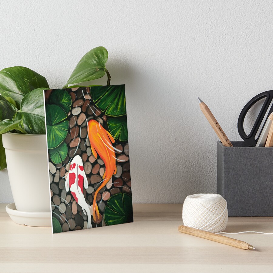 The Koi Pond Art Board Print for Sale by FantasySkyArt