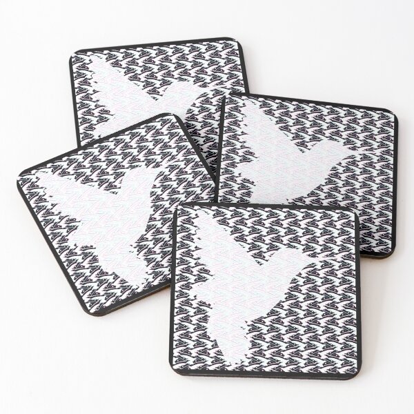 Item preview, Flocking Hummingbird Hearts - White Night Silhouette designed and sold by weavernap.
