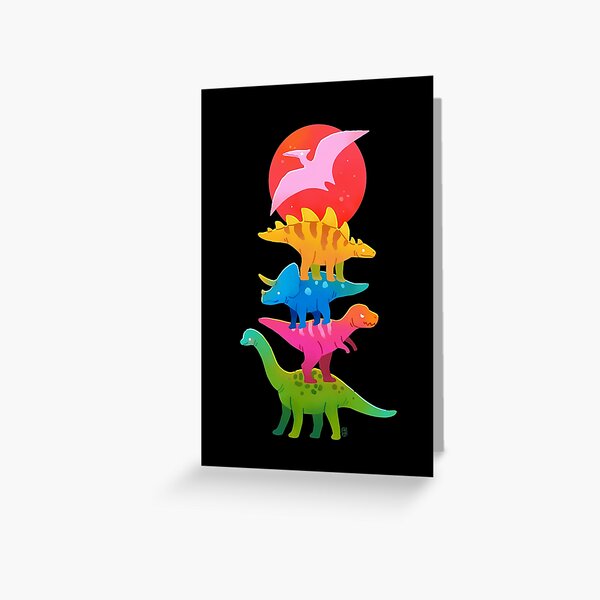 Colourful dinosaurs Greeting Card