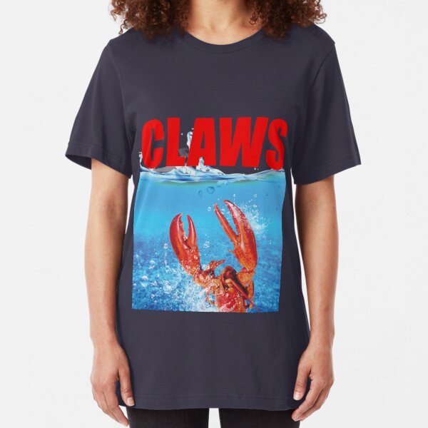 Funny Claws Red Lobster Jaws Parody Slim Fit T-Shirt
