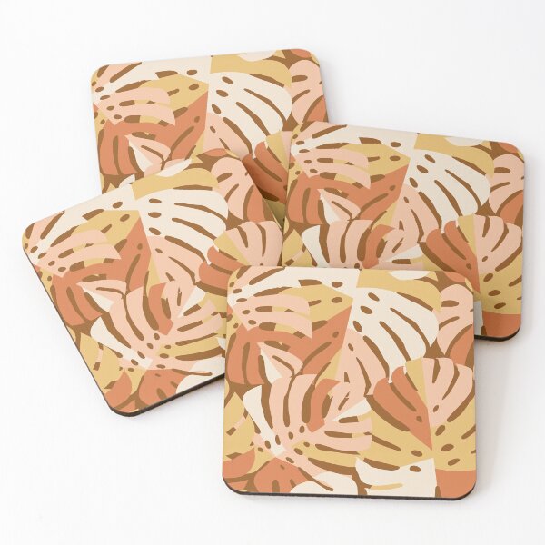 Item preview, Color Block Monstera Leaves in Rust designed and sold by latheandquill.